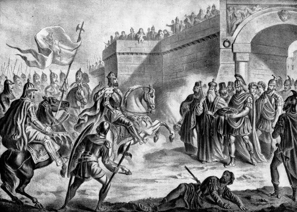 Illustrazione di Simeone a Costantinopoli