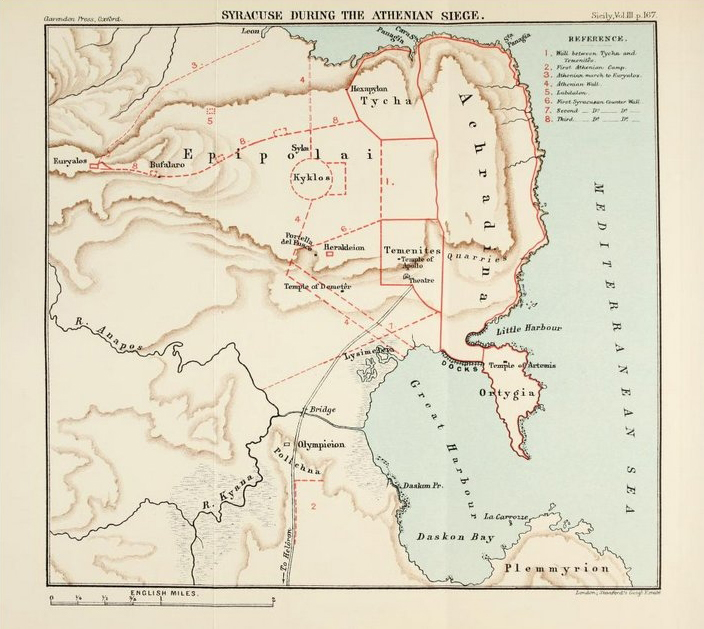 Mappa dell'assedio di Siracusa
